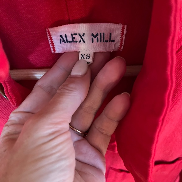 Alex Mill Britt recycled denim jacket in red, XS - Picture 7 of 7